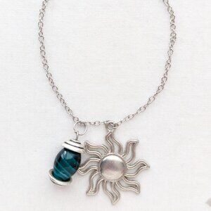 Sun Green Glass Beaded Chain Charm Bracelet Boho Beach Jewelry Gift 8.5"